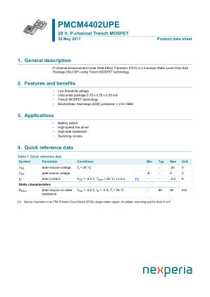 PMCM4402UPEZ datasheet cover page
