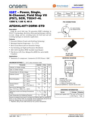 AFGH4L40T120RW-STD datasheet cover page