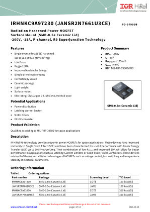 IRHNKC9A97230 datasheet cover page