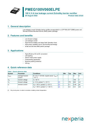PMEG100V060ELPEZ datasheet cover page