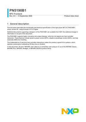 PN5190B1 datasheet cover page
