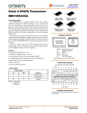 MM74HC245A 数据手册首页