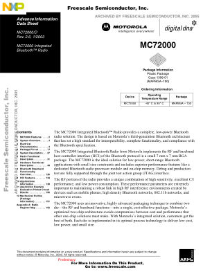 MC72000 datasheet cover page