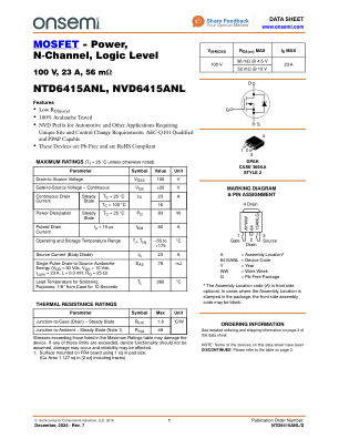NTD6415ANL 数据手册首页