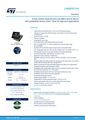 LSM6DSV16X datasheet cover page