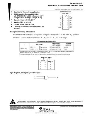 SN74ALVC08-Q1 数据手册首页