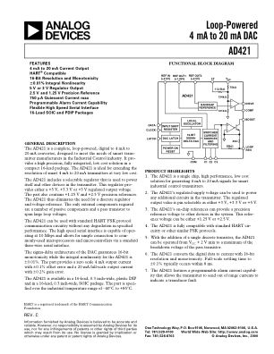 AD421 数据手册首页
