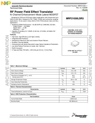 MRF21030-1 datasheet cover page