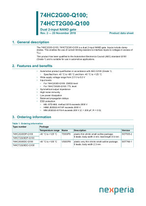 74HC2G00DP-Q100125 datasheet cover page