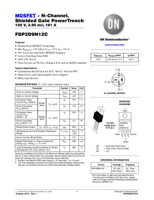 FDP2D9N12C 数据手册首页
