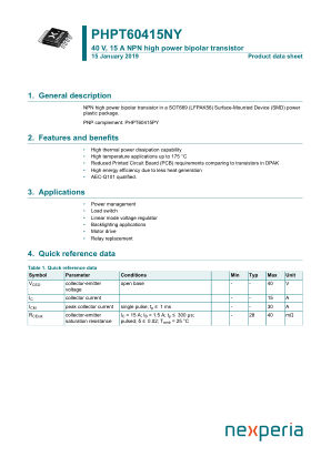 PHPT60415NYX datasheet cover page