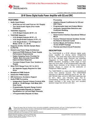 TAS5706B datasheet cover page