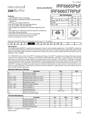 IRF6665 数据手册首页