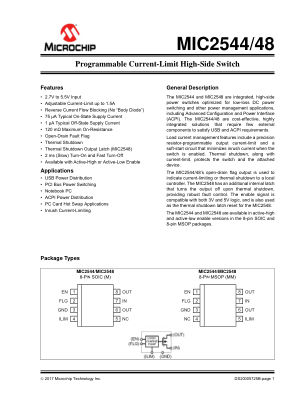 MIC2544-1YMM-TR datasheet cover page