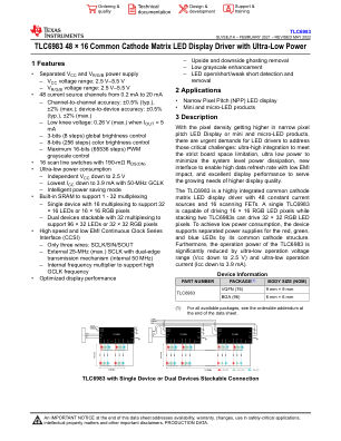 TLC6983 datasheet cover page