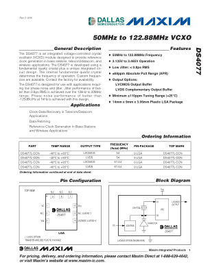 DS4077 datasheet cover page