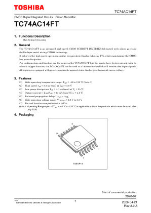 TC74AC14FT datasheet cover page
