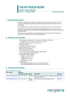 74LVC1G332GV-Q100H datasheet cover page