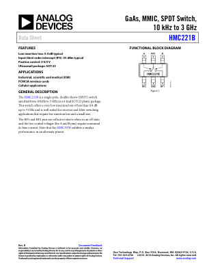 HMC221B datasheet cover page