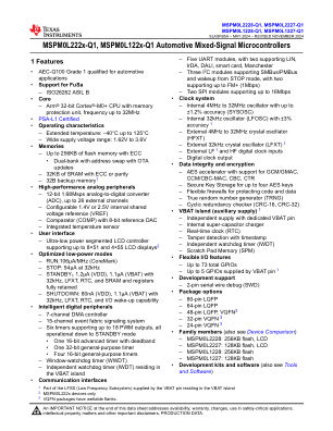 MSPM0L2228-Q1 datasheet cover page