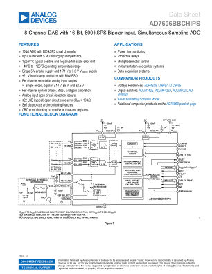 AD7606BBCHIPS 数据手册首页