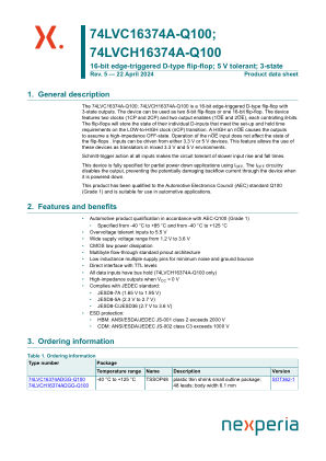 74LVC16374ADGG-Q1J datasheet cover page