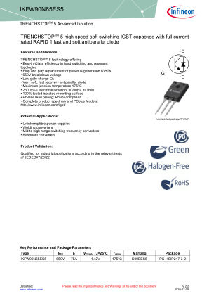 IKFW90N65ES5 datasheet cover page