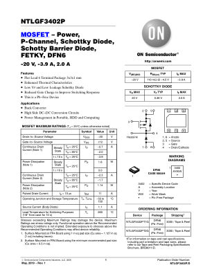 NTLGF3402P 数据手册首页