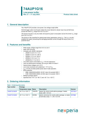 74AUP1G16GWH datasheet cover page