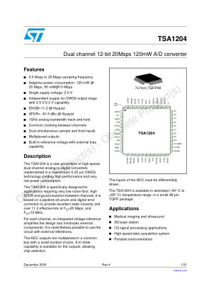 TSA1204 数据手册首页