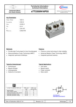 STT2200N16P55 数据手册首页