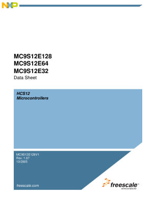 MC9S12E128V1 datasheet cover page