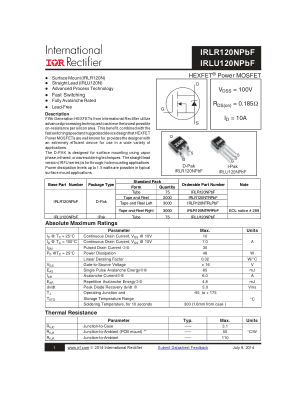IRLR120N datasheet cover page