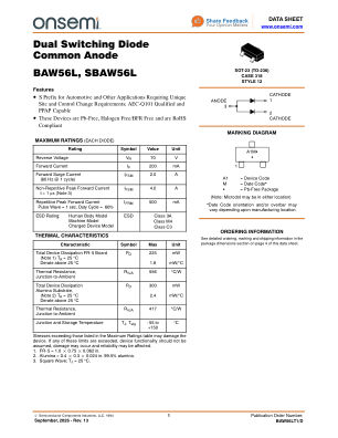 BAW56LT1 数据手册首页