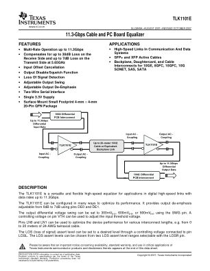 TLK1101E 数据手册首页