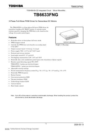 TB6633FNG datasheet cover page