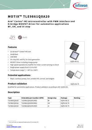 TLE9861QXA20 datasheet cover page