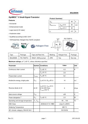 BSL606SN 数据手册首页