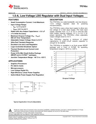 TPS740 datasheet cover page