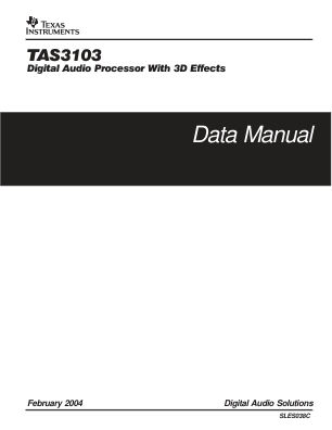 TAS3103 数据手册首页