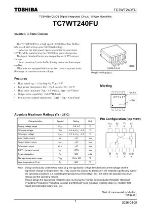 TC7WT240FU 数据手册首页