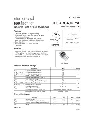 IRG4BC40U datasheet cover page