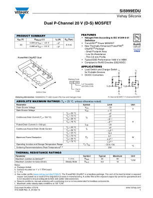 SI5999ED 数据手册首页