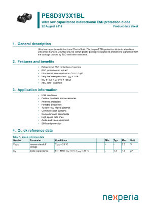 PESD3V3X1BL datasheet cover page