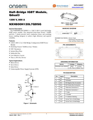 NXH800H120L7QDSG datasheet cover page