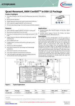 ICE2QR1080G datasheet cover page