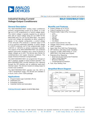 MAX15500 datasheet cover page