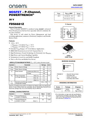 FDS6681Z datasheet cover page