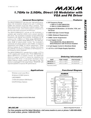 MAX2720-MAX2721 数据手册首页