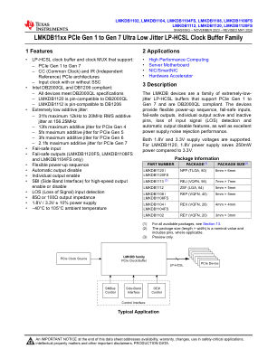 LMKDB1112 datasheet cover page